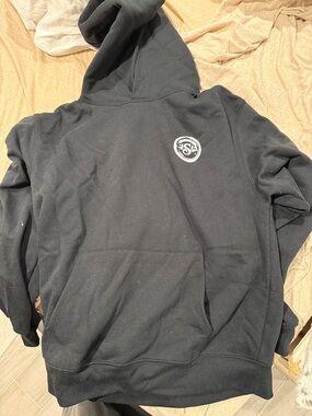 Black Pullover Hoodie with Small Chest Logo